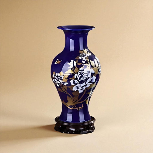 Vase chinois en porcelaine Bleu foncé type 1