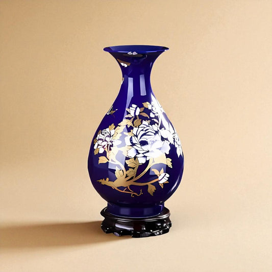 Vase chinois en porcelaine Bleu foncé type 3