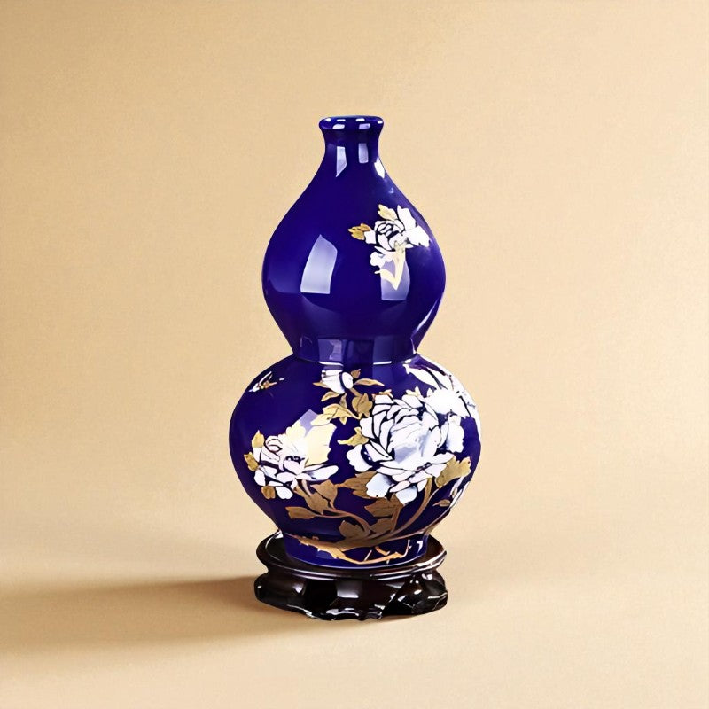 Vase chinois en porcelaine Bleu foncé type 9