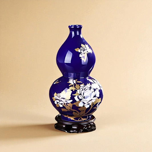 Vase chinois en porcelaine Bleu foncé type 9