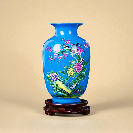 Vase chinois en porcelaine bleu clair type 1