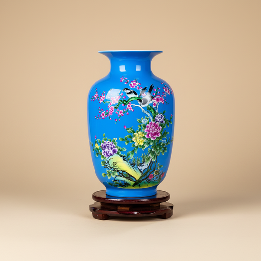 Vase chinois en porcelaine bleu clair type 1