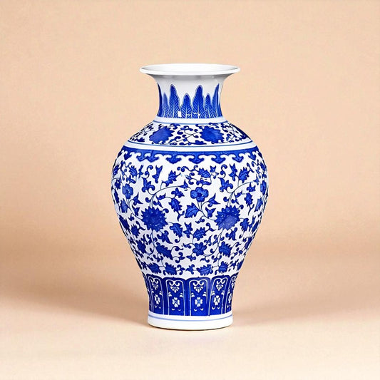 Vase chinois en porcelaine bleu et blanc type 1