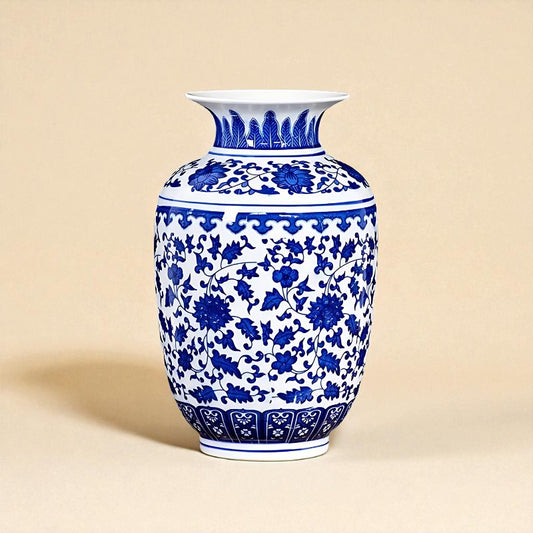 Vase chinois en porcelaine bleu et blanc type 2