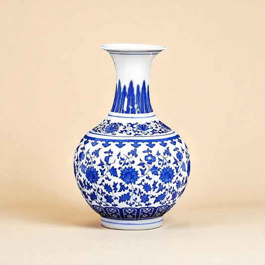 Vase chinois en porcelaine bleu et blanc type 3
