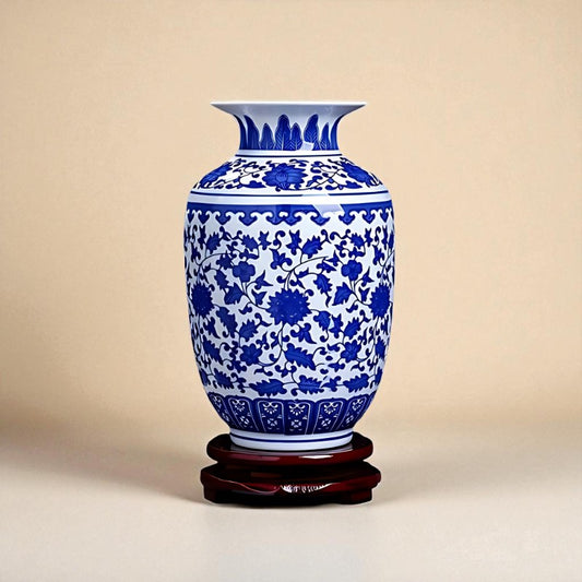 Vase chinois en porcelaine bleu et blanc type 4