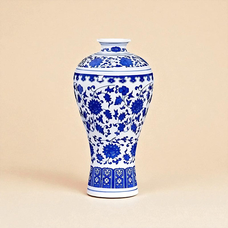 Vase chinois en porcelaine bleu et blanc type 5