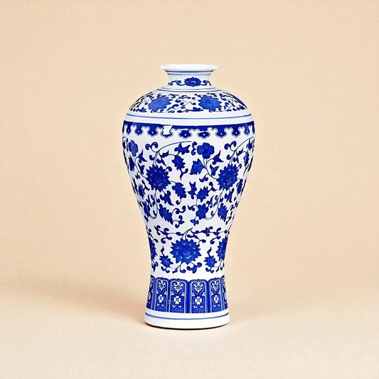 Vase chinois en porcelaine bleu et blanc type 5