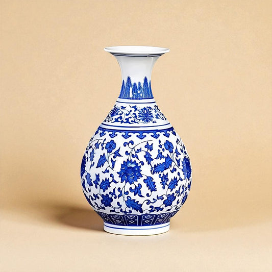 Vase chinois en porcelaine bleu et blanc type 8