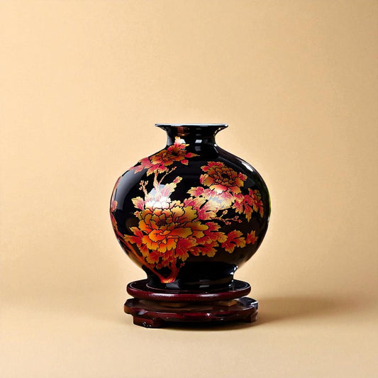 Vase chinois en porcelaine noir vive type 3