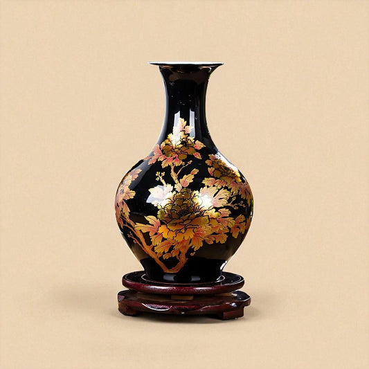 Vase chinois en porcelaine noir vive type 1