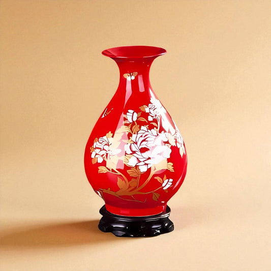 Vase chinois en porcelaine rouge type 1