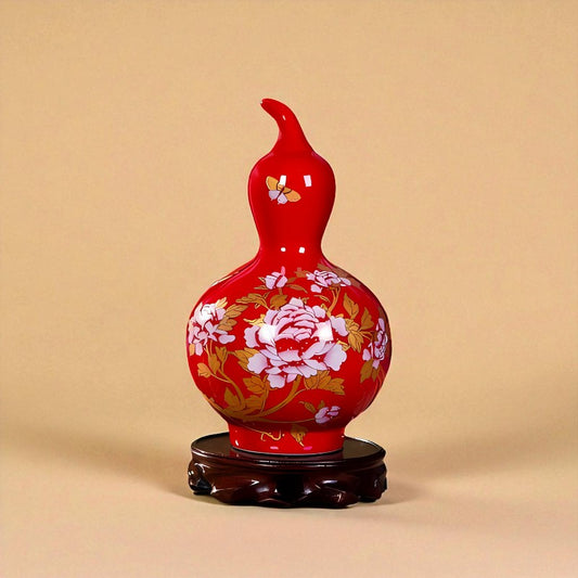 Vase chinois en porcelaine rouge type 10