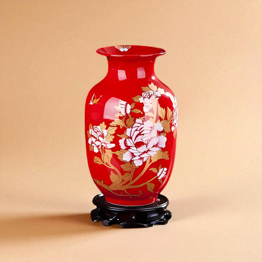Vase chinois en porcelaine rouge type 6