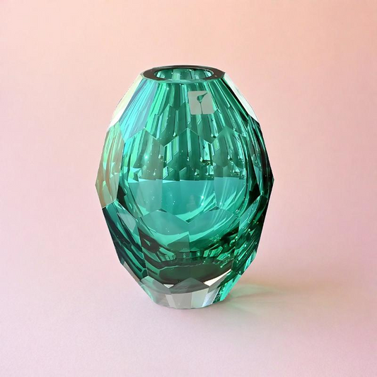 Vase cristal œuf émeraude