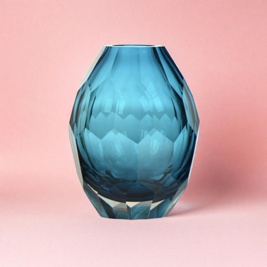 Vase cristal œuf lapi lazuli
