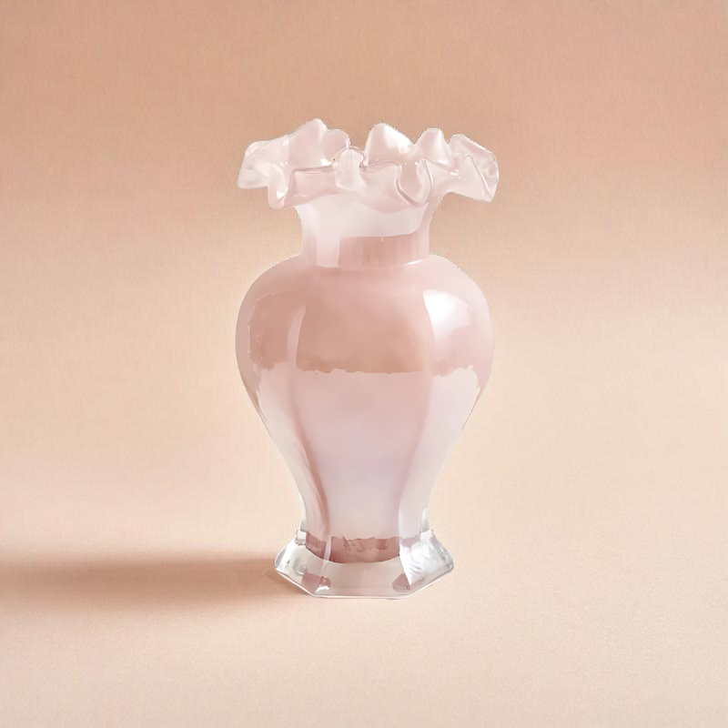 Vase cristal rose élégant