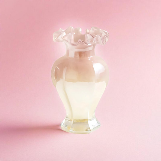 Vase cristal rose et blanc élégant
