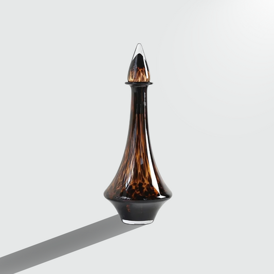 Vase cristal transparent léopard ambre taille L