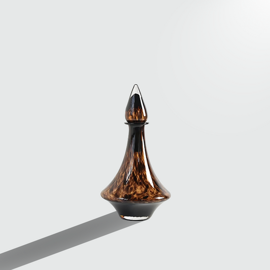 Vase cristal transparent léopard ambre taille S