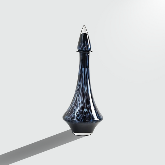 Vase cristal transparent léopard bleu taille L