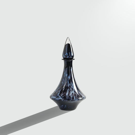 Vase cristal transparent léopard bleu taille M