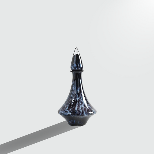 Vase cristal transparent léopard bleu taille S