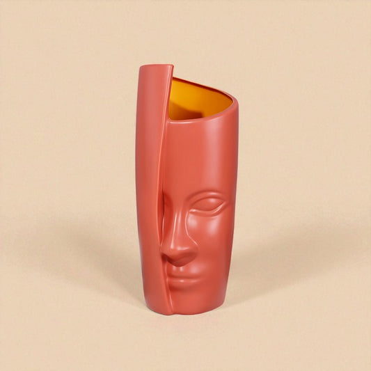 Vase demi visage caché rouge