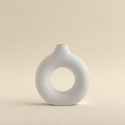 Vase donut blanc M