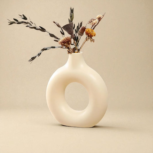 Vase donut jaune L
