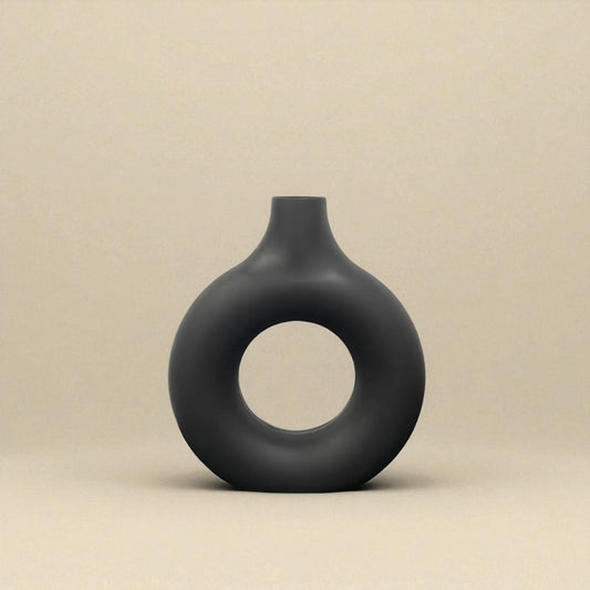 Vase donut noir M
