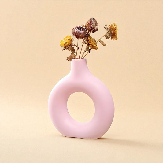 Vase donut rose M