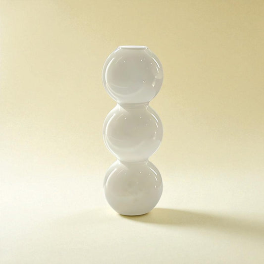 Vase en verre 3 bulles blanc