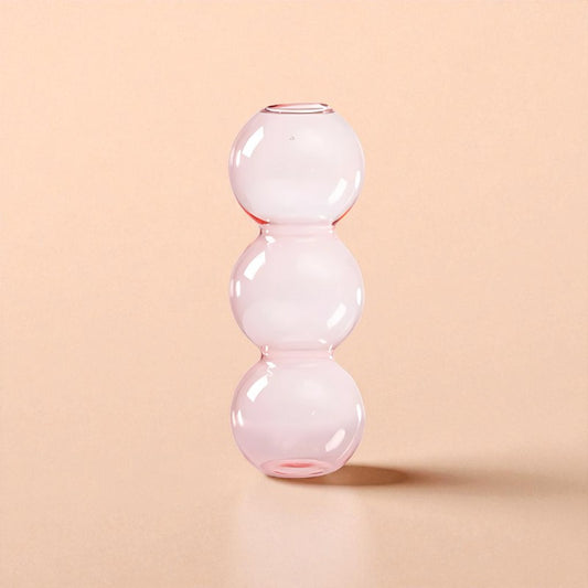Vase en verre 3 bulles rose