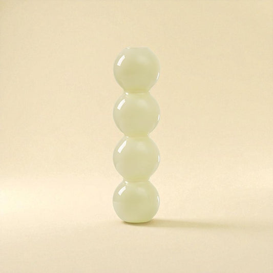 Vase en verre 4 boules jaune