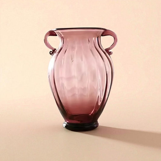 Vase en verre amphore ambre taille L