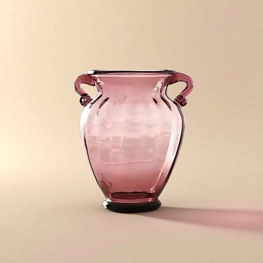 Vase en verre amphore ambre taille M