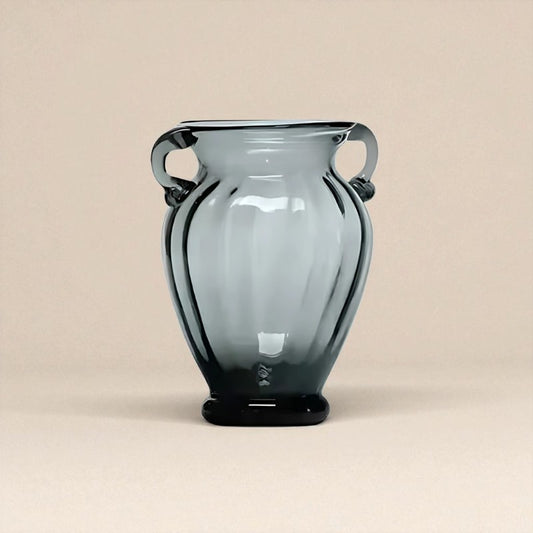 Vase en verre amphore noir taille S