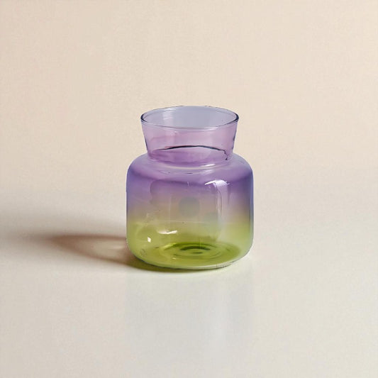 Vase en verre bicolore vert et violet type 3
