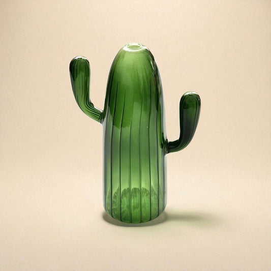 Vase en verre cactus vert type 1