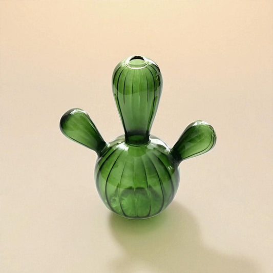 Vase en verre cactus vert type 2