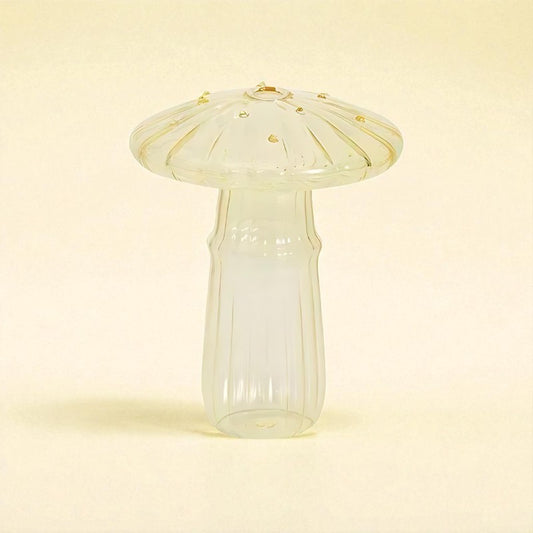 Vase en verre champignon jaune type 1