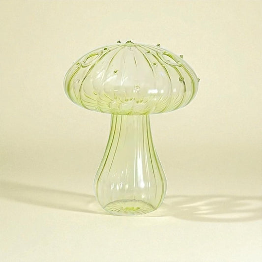 Vase en verre champignon jaune type 2
