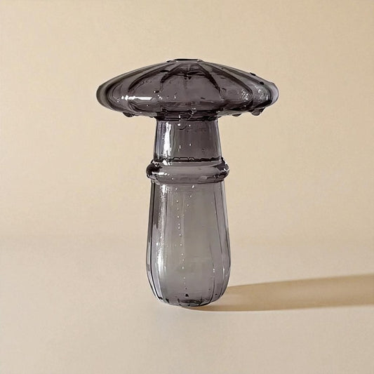 Vase en verre champignon noir