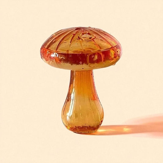 Vase en verre champignon orange type 1
