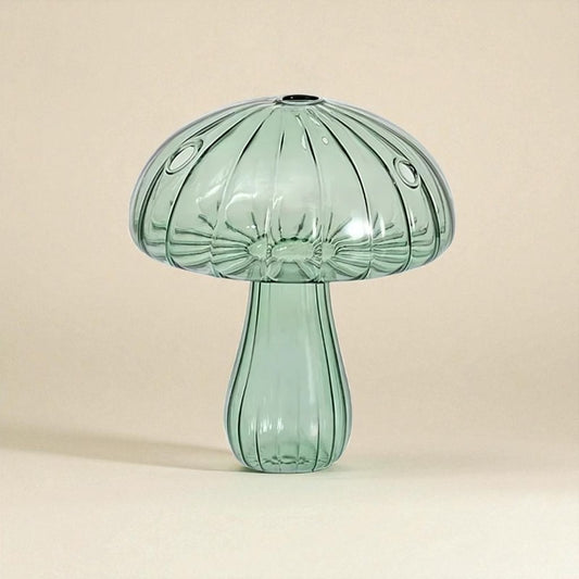 Vase en verre champignon vert type 1