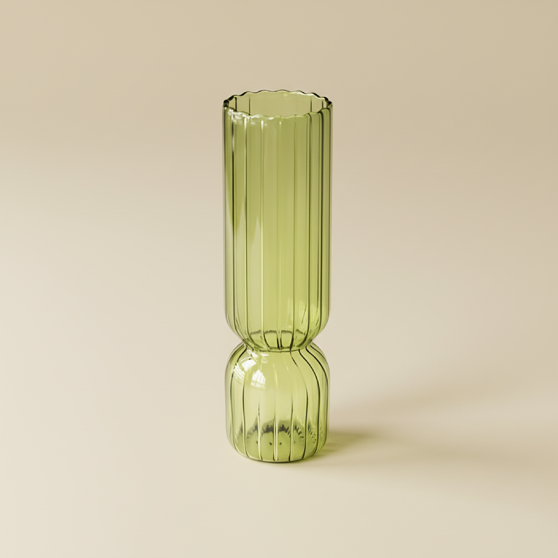 Vase_en_verre_double_cylindre_vert