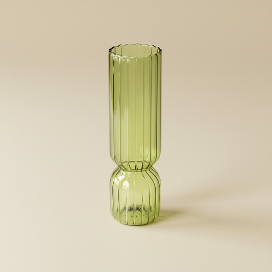 Vase_en_verre_double_cylindre_vert