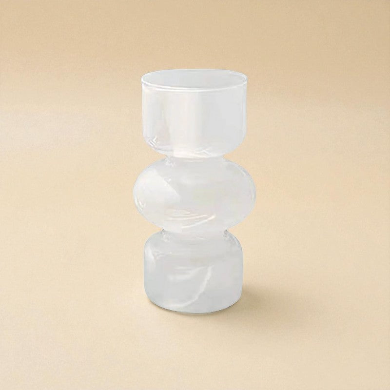 Vase en verre géométrique blanc