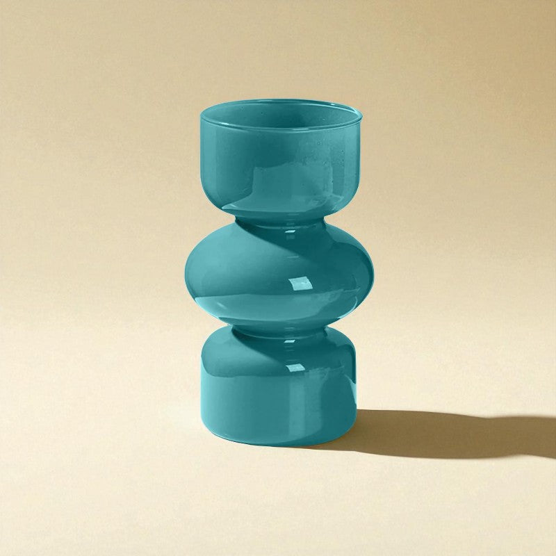 Vase en verre géométrique vert